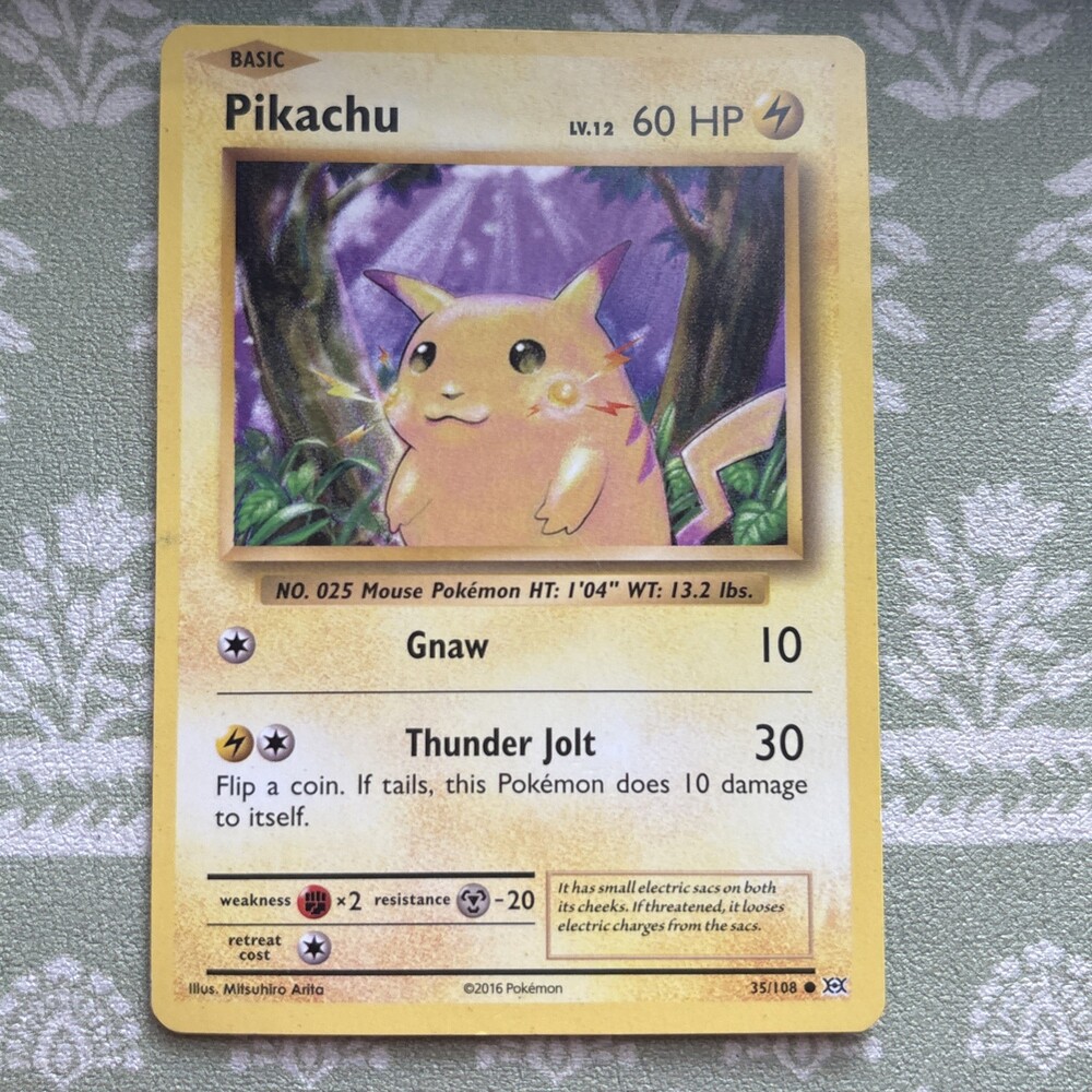 Fat Pikachu Card Pokemon TCG 2016 35/108 LV. 12 60HP